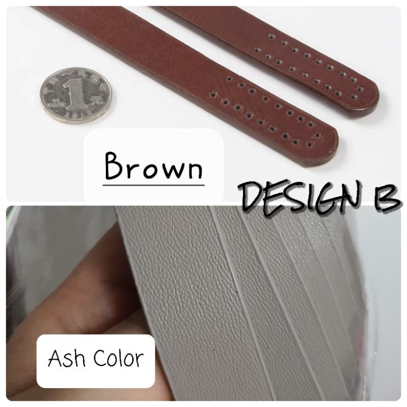 Bag Handle Strap Replacement Shoulder Length PU Leather DIY per pair