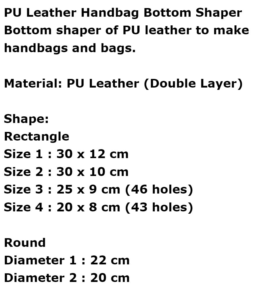 Base Bag DIY Hard Type Double Side Rectangle & Round Various Sizes and Colours