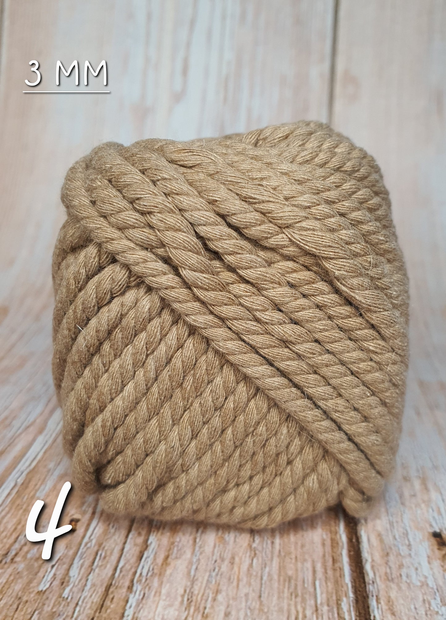 Cotton Macrame Cord Twisted 3mm thickness