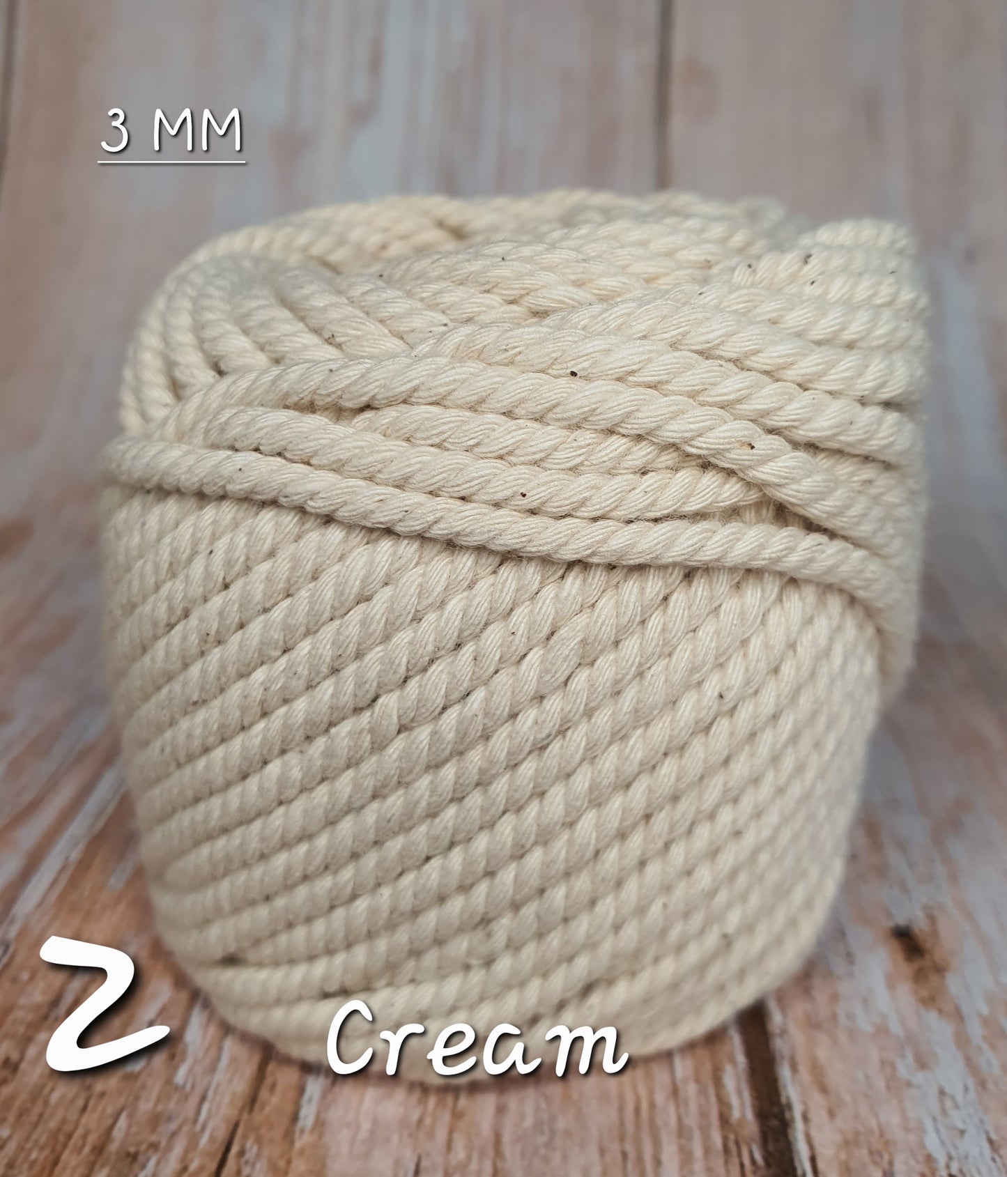Cotton Macrame Cord Twisted 3mm thickness