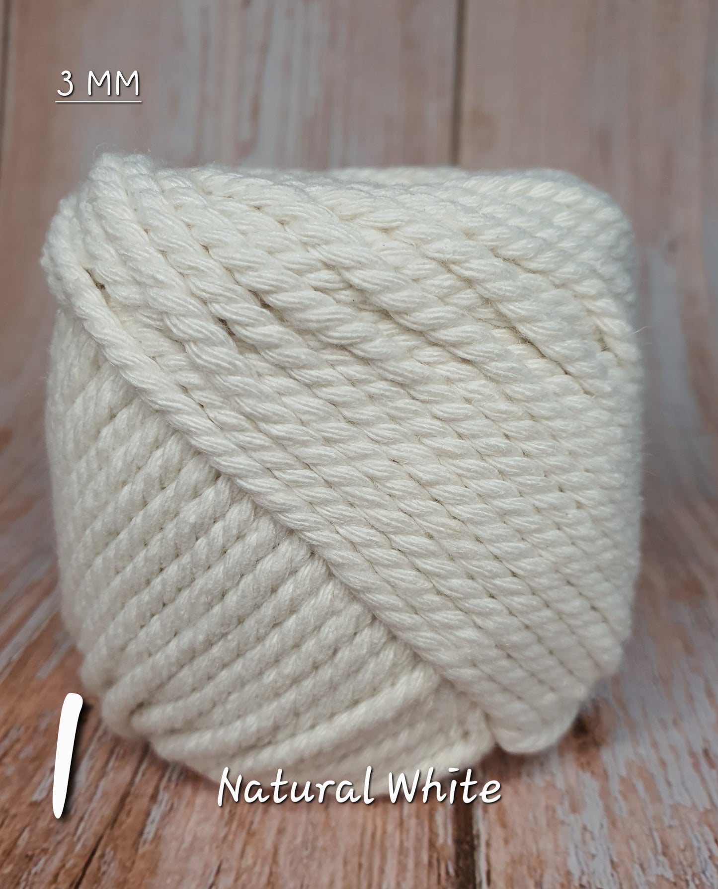 Cotton Macrame Cord Twisted 3mm thickness