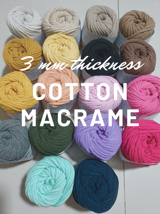 Cotton Macrame Cord Twisted 3mm thickness