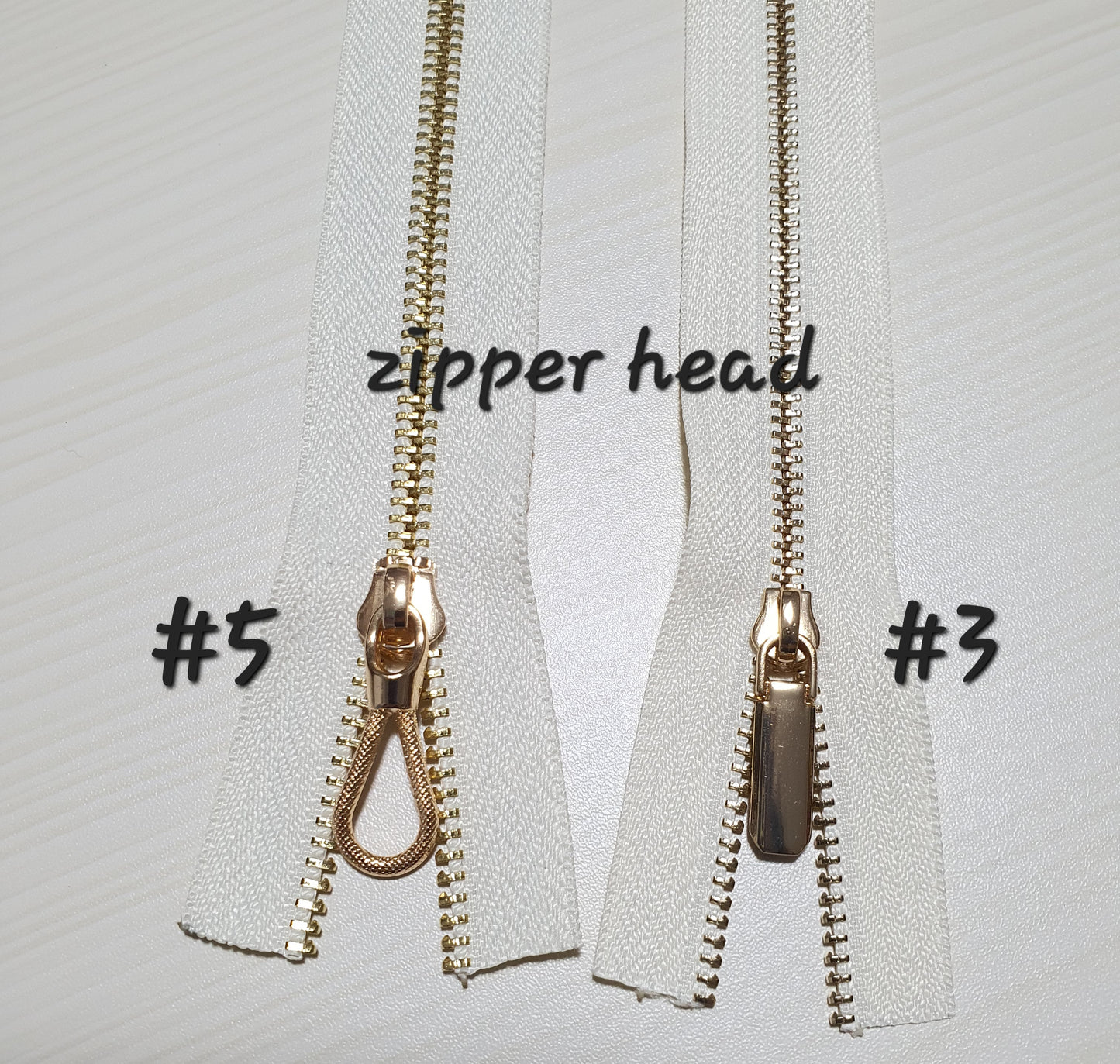 Metal Gold Zipper size #3 and #5  45cm