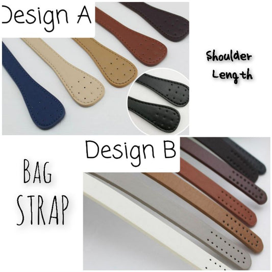 Bag Handle Strap Replacement Shoulder Length PU Leather DIY per pair