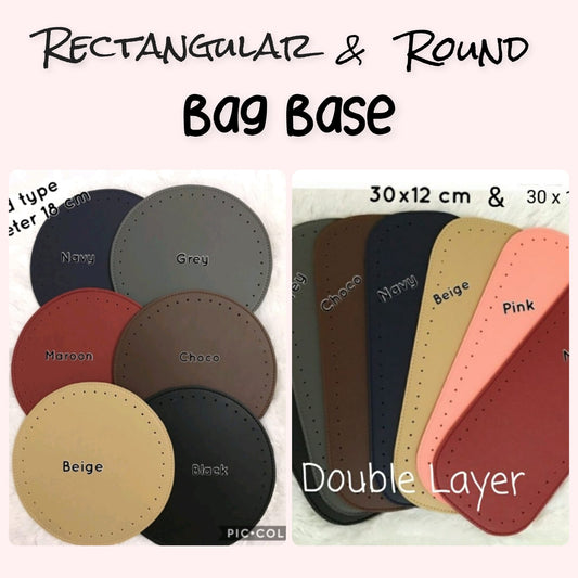 Base Bag DIY Hard Type Double Side Rectangle & Round Various Sizes and Colours