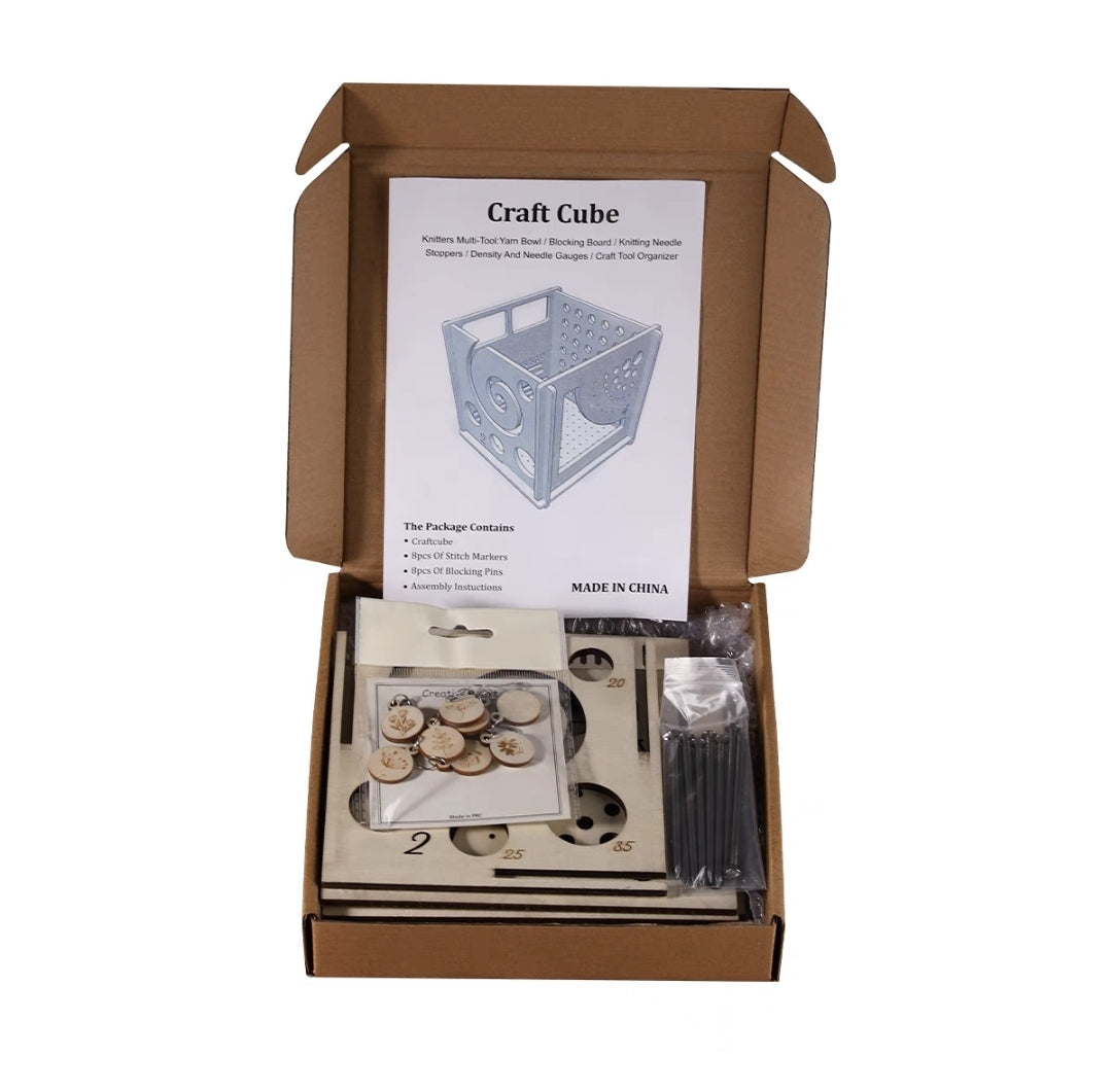 DIY multifunctional wooden box for crochet and knitting