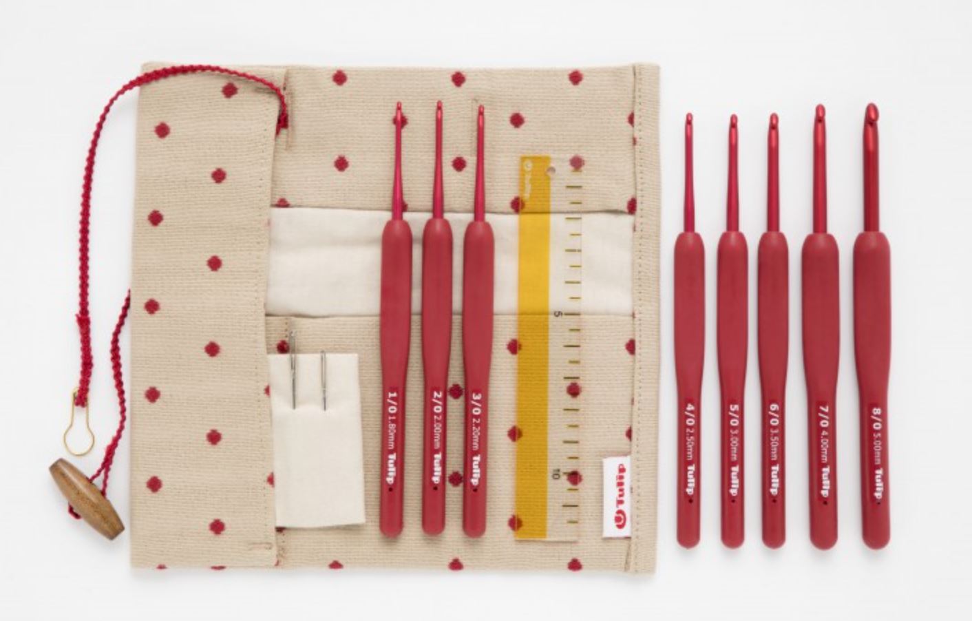 Tulip Etimo Red Crochet Hook with Cushion Grip Set Knitting Needle DIY (TED-001e)