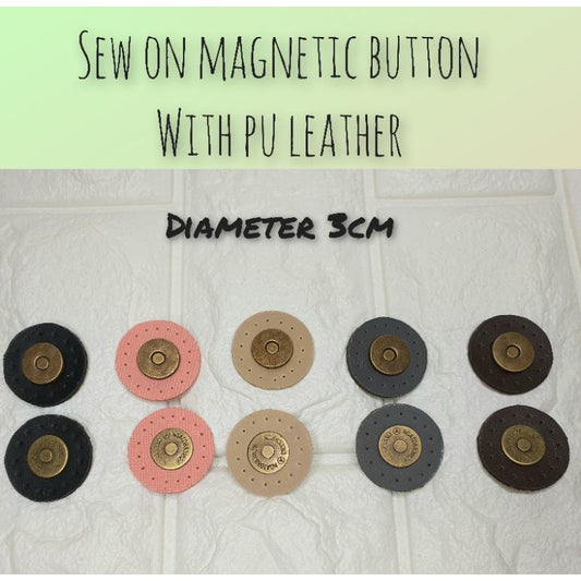 Sew on Magnetic Button Buckle Bag DIY with PU Leather