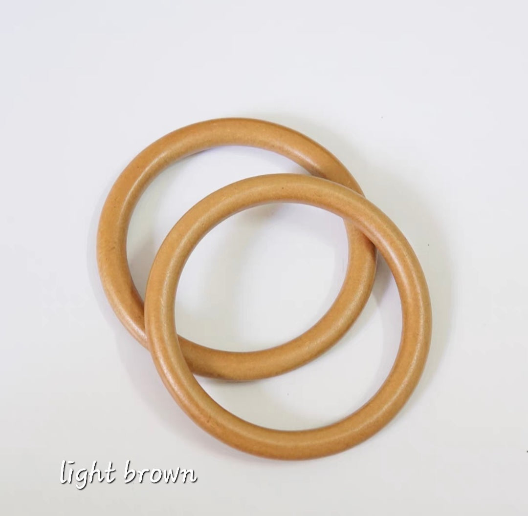 Wood Ring Handle Bag Macrame
