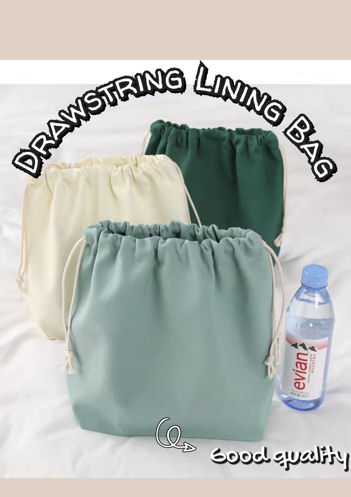 Drawstring inner bag for diy bag adjustable design