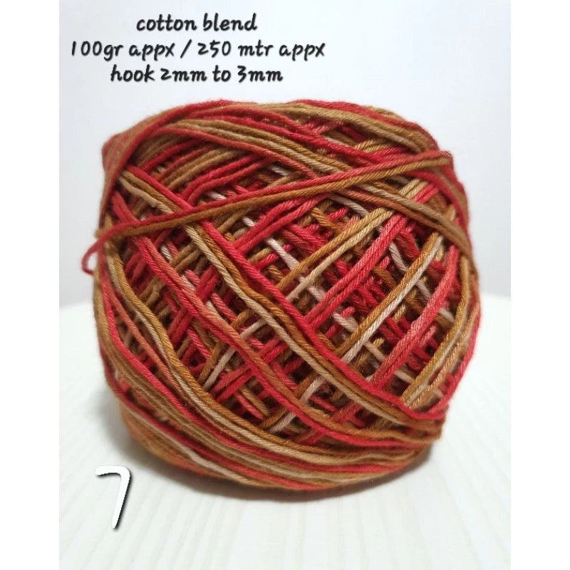 Cotton Yarn Mix Color 100g