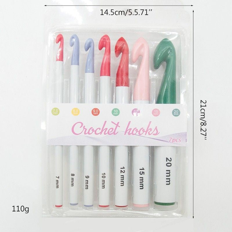 Crochet Hook Jumbo Size Set Plastic Multi Color
