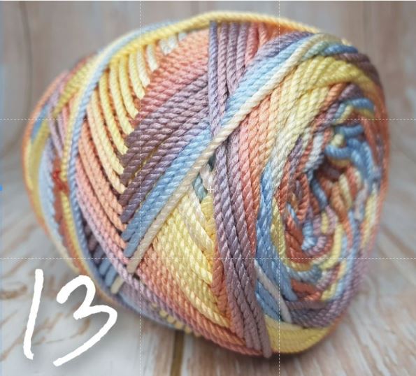 Polyester Yarn Gradient Mix Multi Color 100g