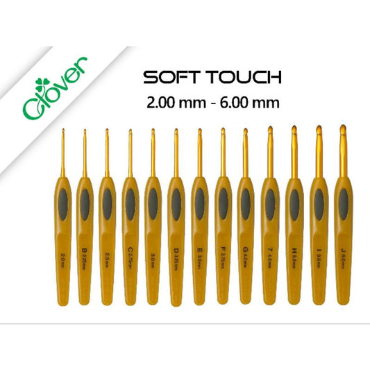 Clover Soft Touch 2mm - 6mm  Crochet Hook pcs