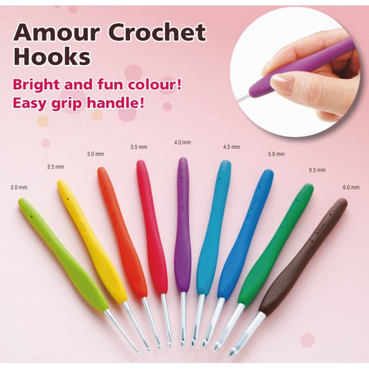 Crochet Hook Clover Amour/ Amure size 2.0 - 6.0mm