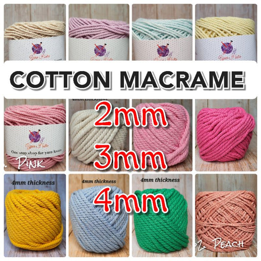 Cotton Macrame Cord Twisted 2mm thickness