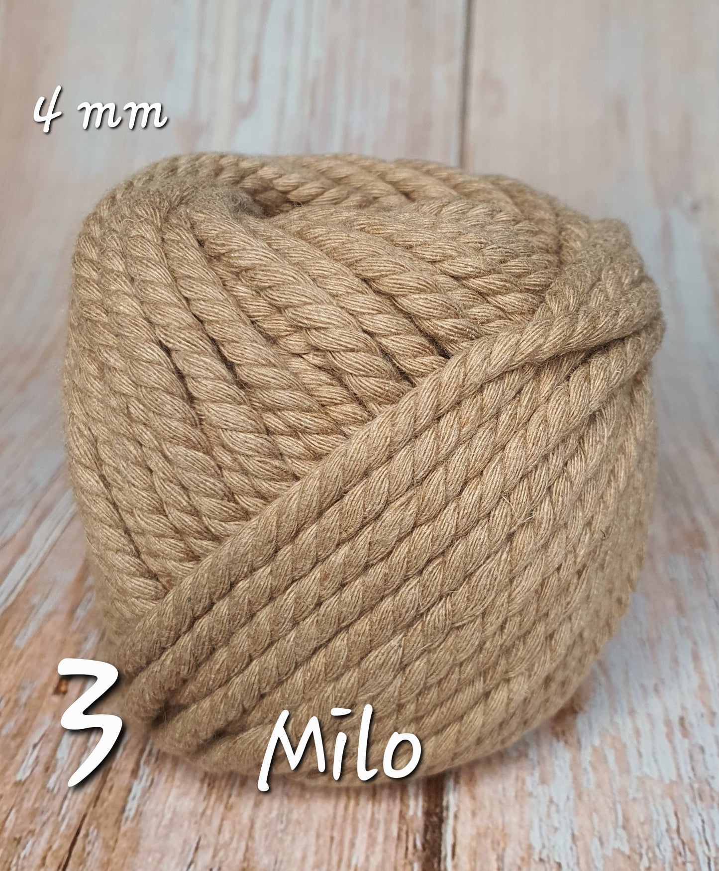 Cotton Macrame Cord Twisted 4mm thickness