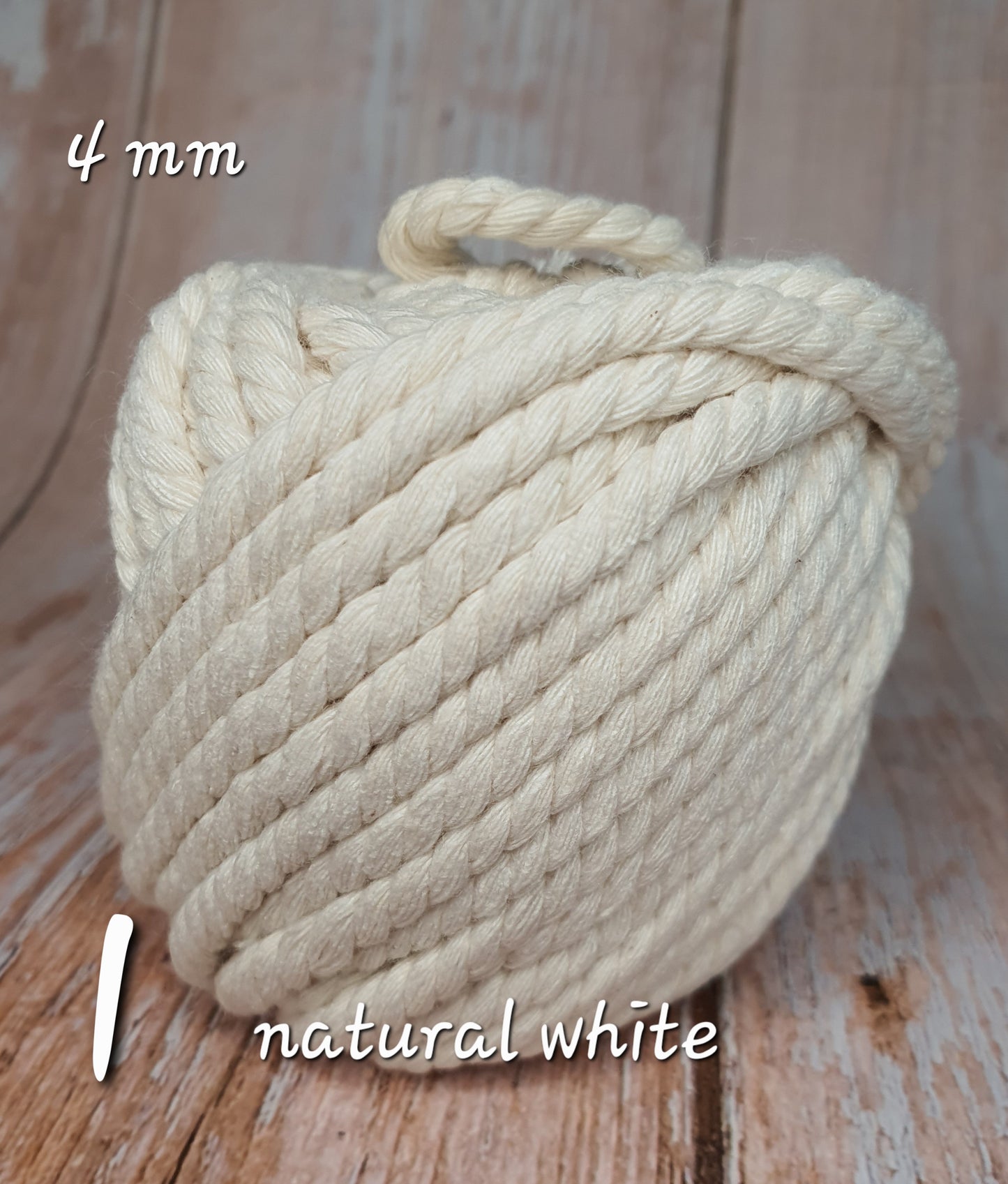 Cotton Macrame Cord Twisted 4mm thickness