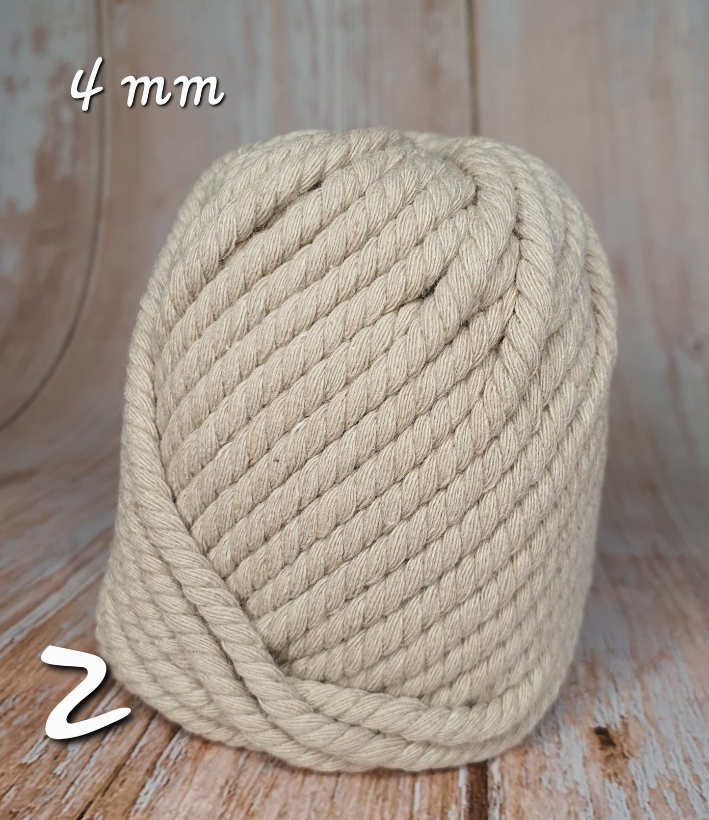 Cotton Macrame Cord Twisted 4mm thickness