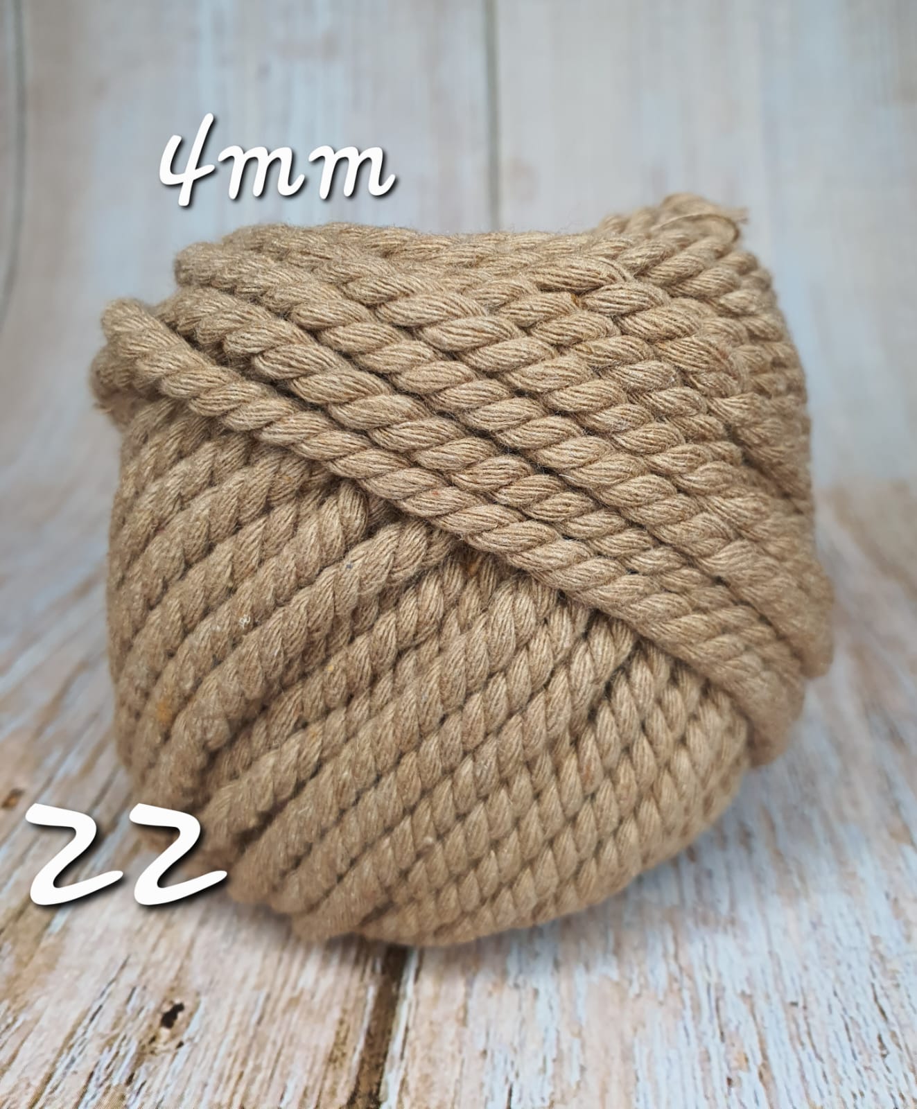 Cotton Macrame Cord Twisted 4mm thickness