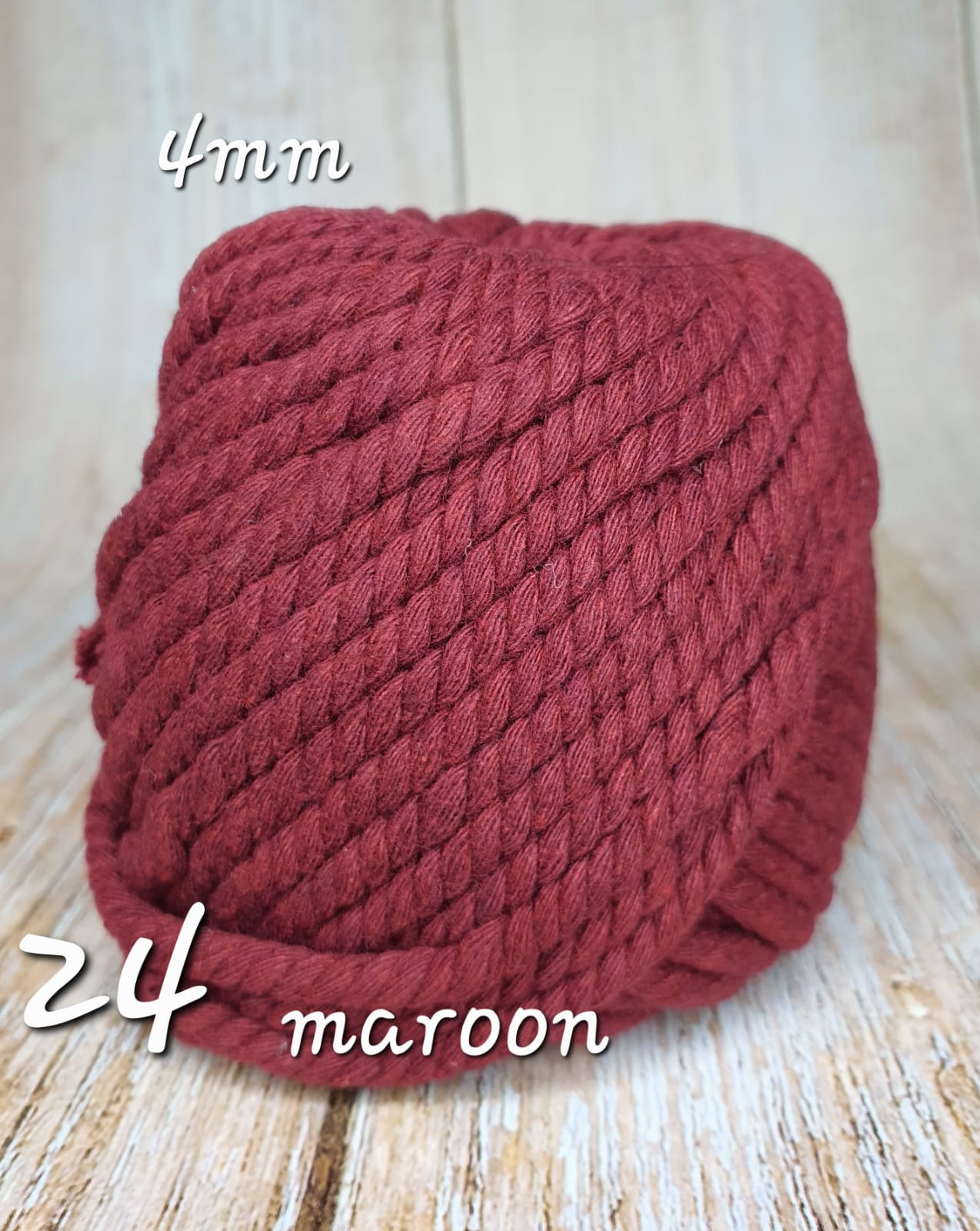 Cotton Macrame Cord Twisted 4mm thickness