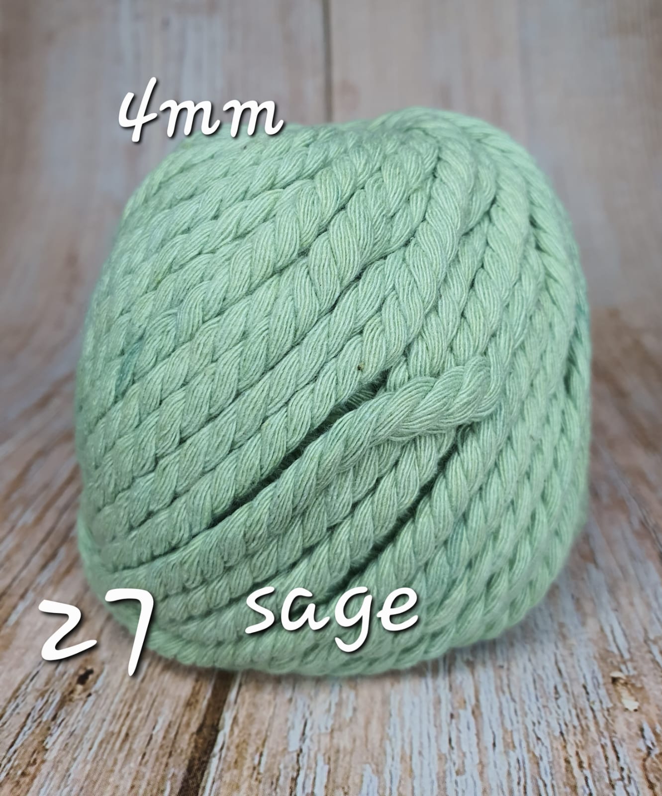 Cotton Macrame Cord Twisted 4mm thickness