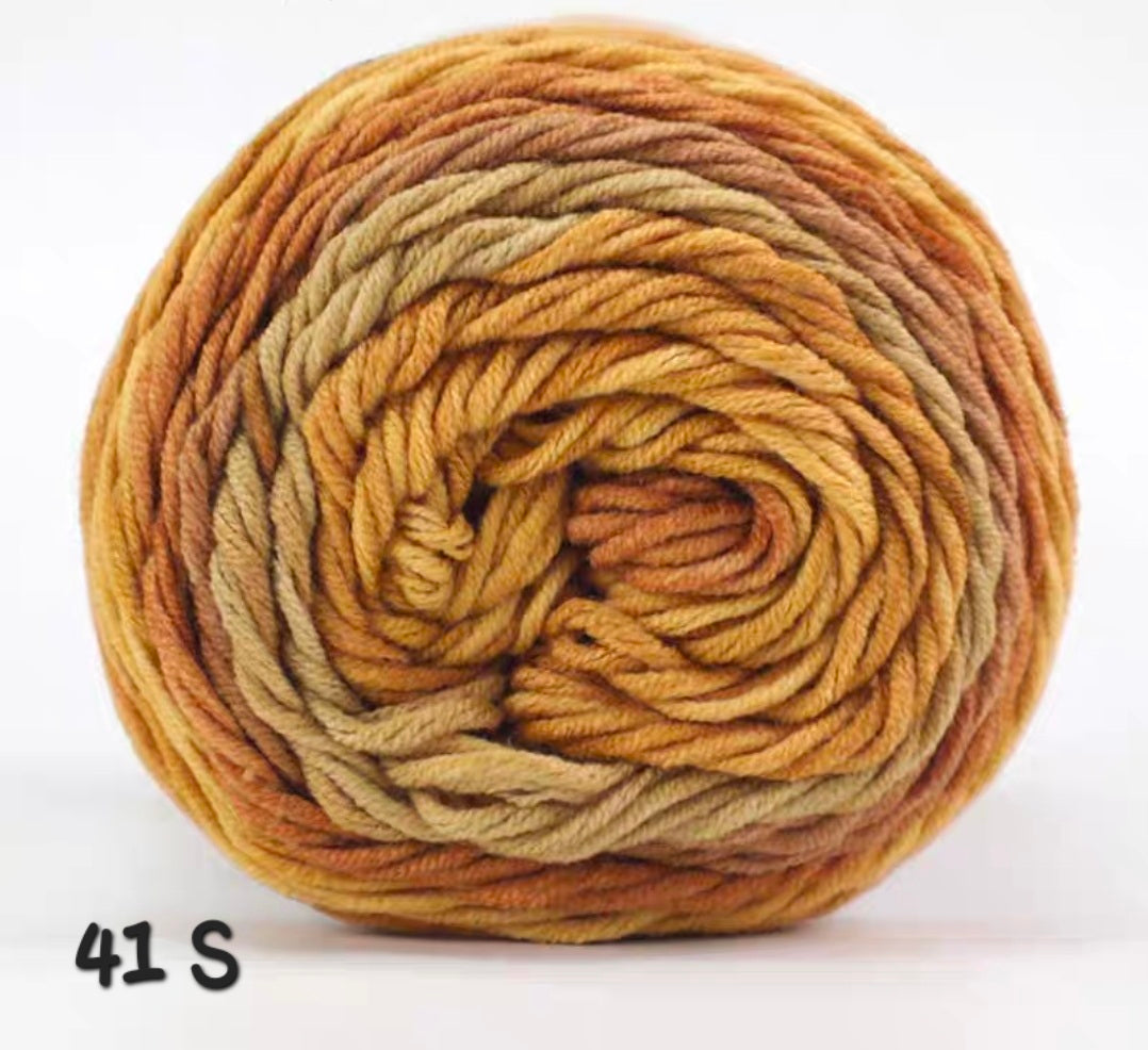 Rainbow Yarn Milk Cotton Yarn 5 ply Cake Gradient & Solid Color 100g