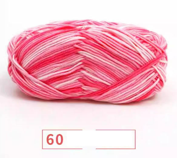 Rainbow Yarn Milk Cotton Yarn 5 ply Cake Gradient & Solid Color 100g