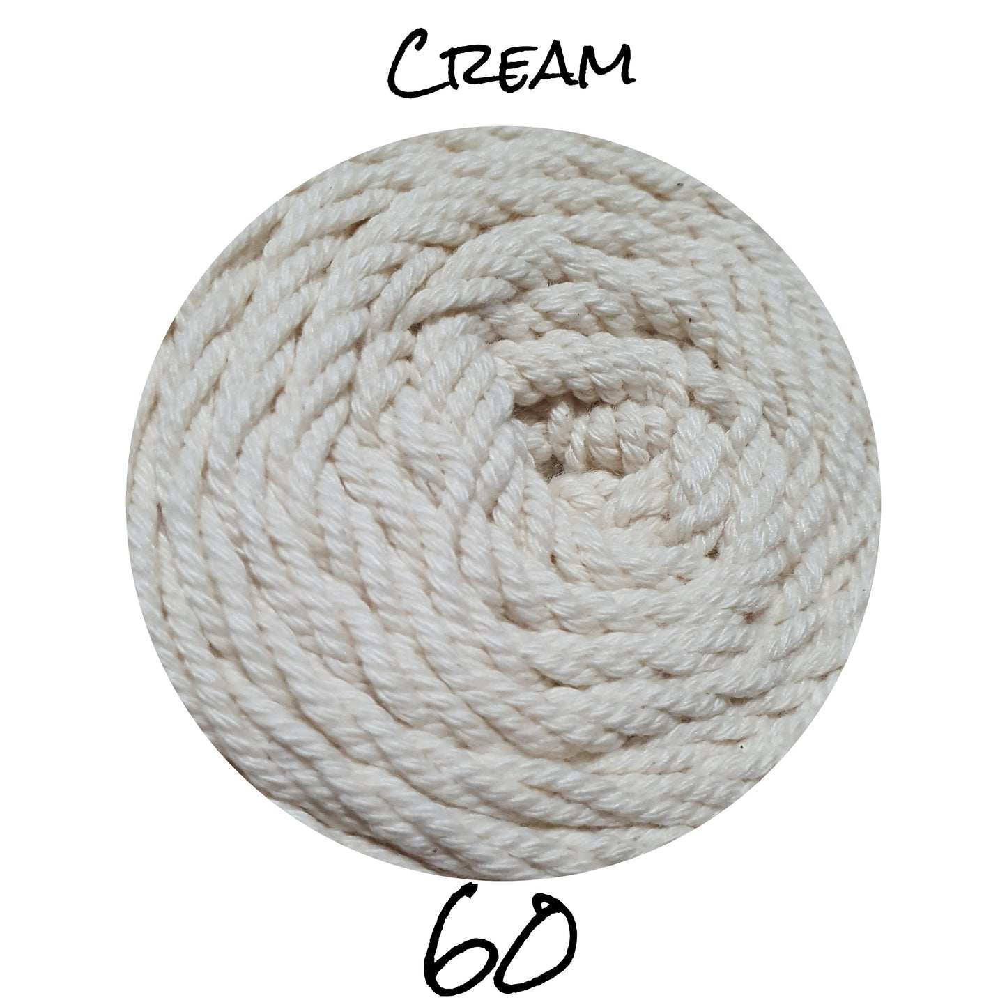 Cotton Macrame Cord Twisted 2mm thickness