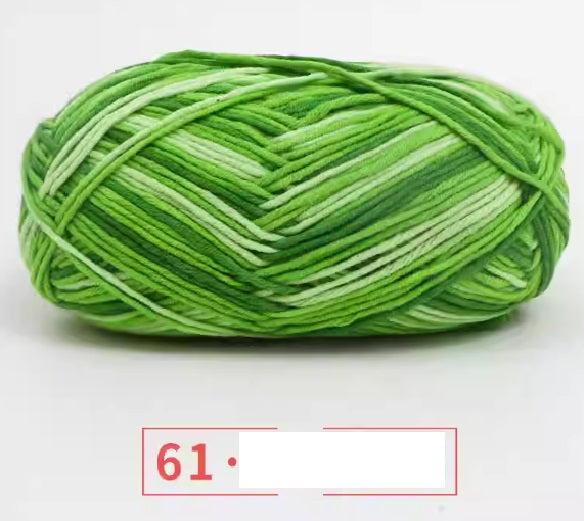 Rainbow Yarn Milk Cotton Yarn 5 ply Cake Gradient & Solid Color 100g
