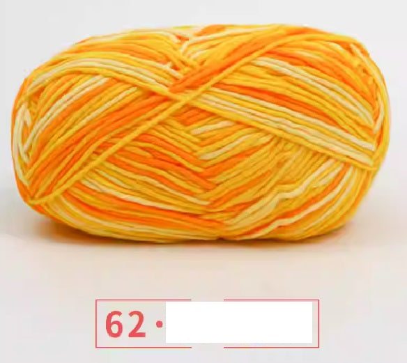 Rainbow Yarn Milk Cotton Yarn 5 ply Cake Gradient & Solid Color 100g