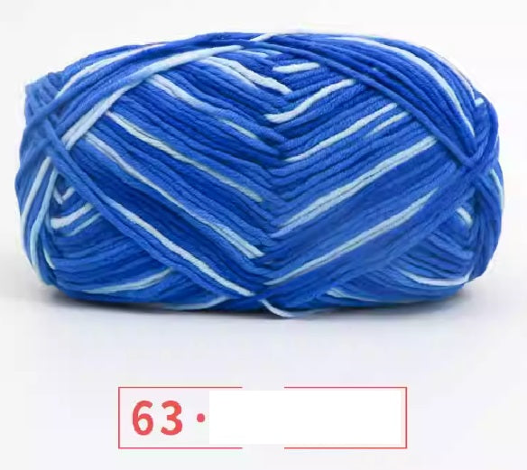 Rainbow Yarn Milk Cotton Yarn 5 ply Cake Gradient & Solid Color 100g