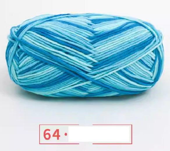 Rainbow Yarn Milk Cotton Yarn 5 ply Cake Gradient & Solid Color 100g