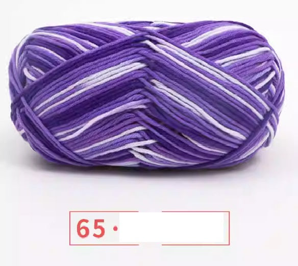 Rainbow Yarn Milk Cotton Yarn 5 ply Cake Gradient & Solid Color 100g
