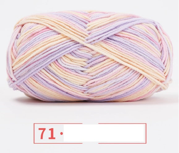 Rainbow Yarn Milk Cotton Yarn 5 ply Cake Gradient & Solid Color 100g
