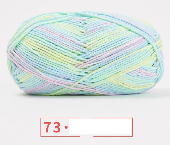 Rainbow Yarn Milk Cotton Yarn 5 ply Cake Gradient & Solid Color 100g