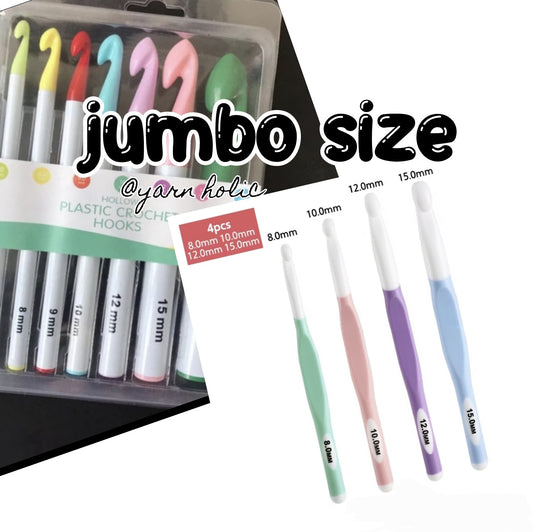 Crochet Hook Jumbo Size Set Plastic Multi Color