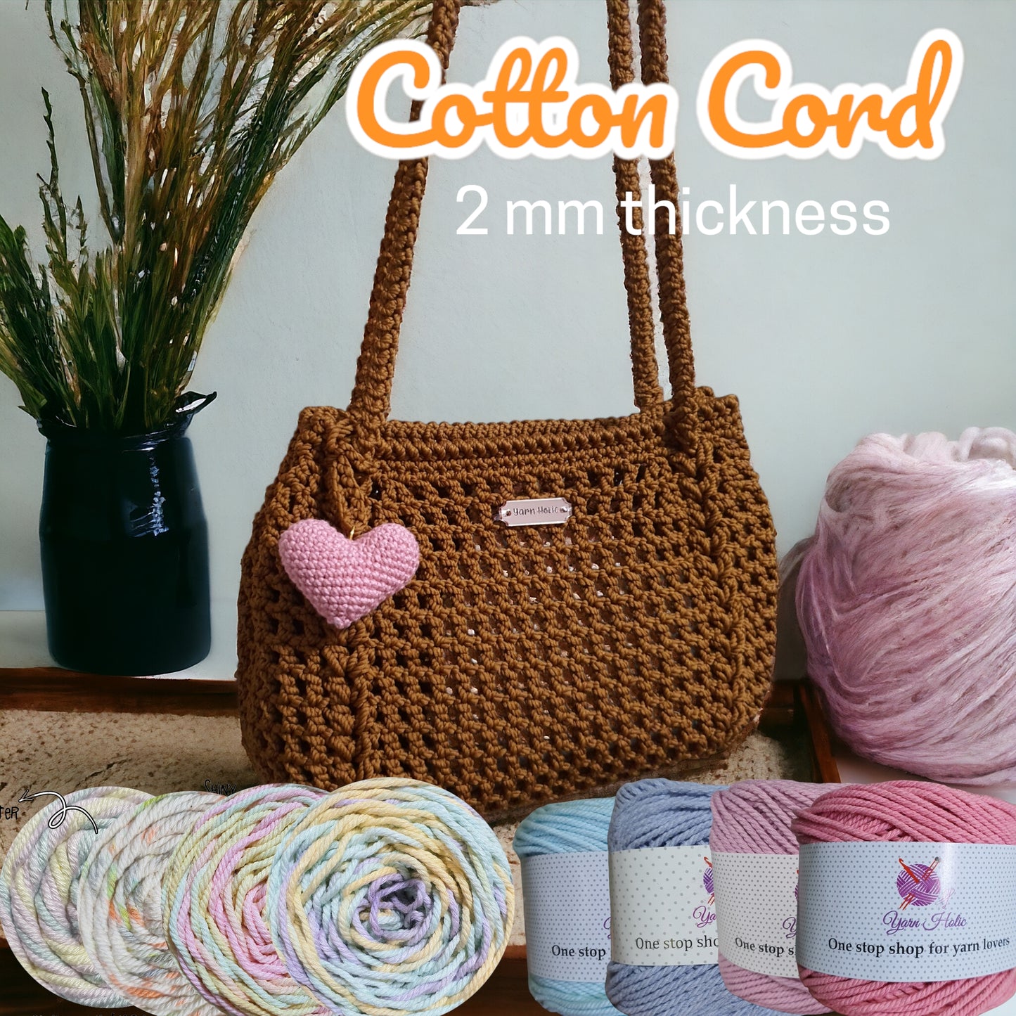 Cotton Macrame Cord Twisted 2mm thickness