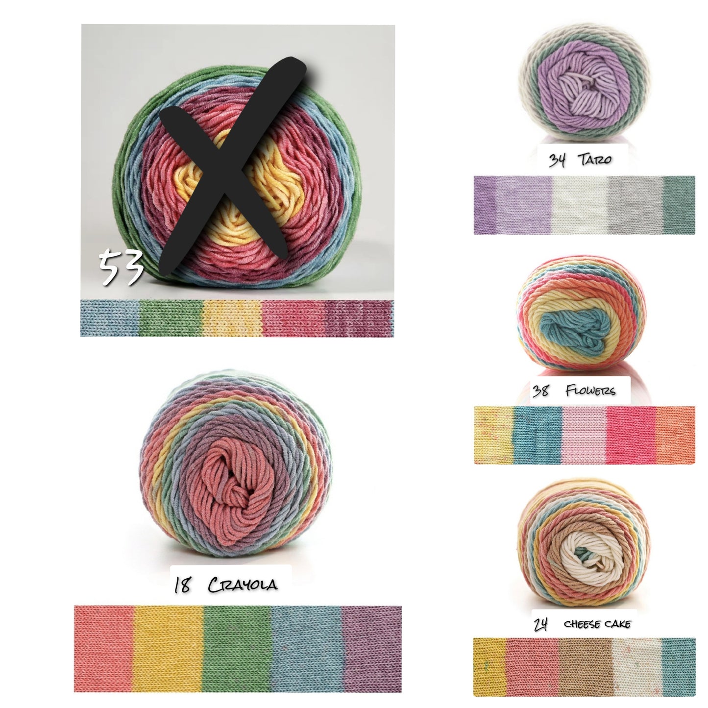 Rainbow Yarn Milk Cotton Yarn 5 ply Cake Gradient & Solid Color 100g