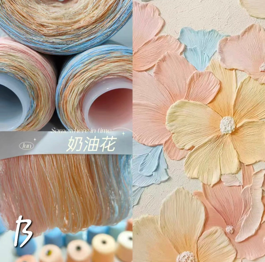 Cotton Mercerized Cake Gradient Yarn Ombre Crochet Knitting Thread