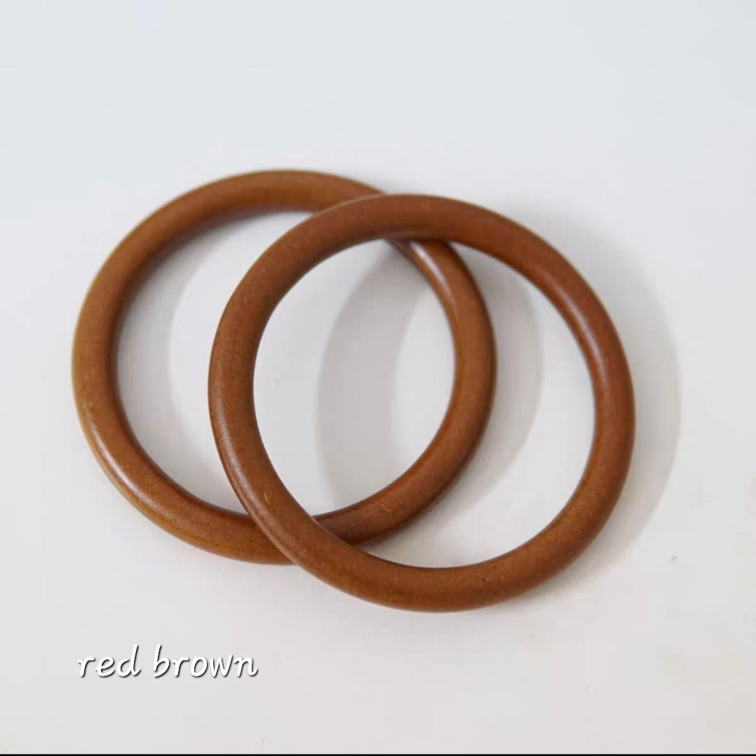 Wood Ring Handle Bag Macrame
