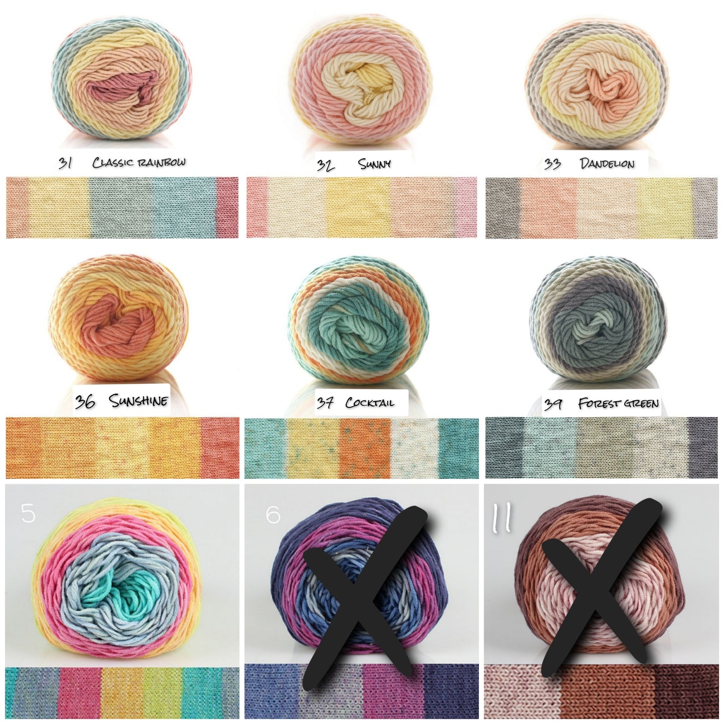 Rainbow Yarn Milk Cotton Yarn 5 ply Cake Gradient & Solid Color 100g