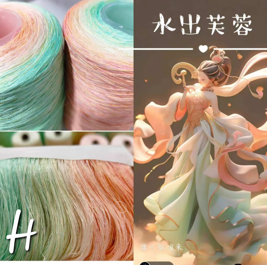 Cotton Mercerized Cake Gradient Yarn Ombre Crochet Knitting Thread