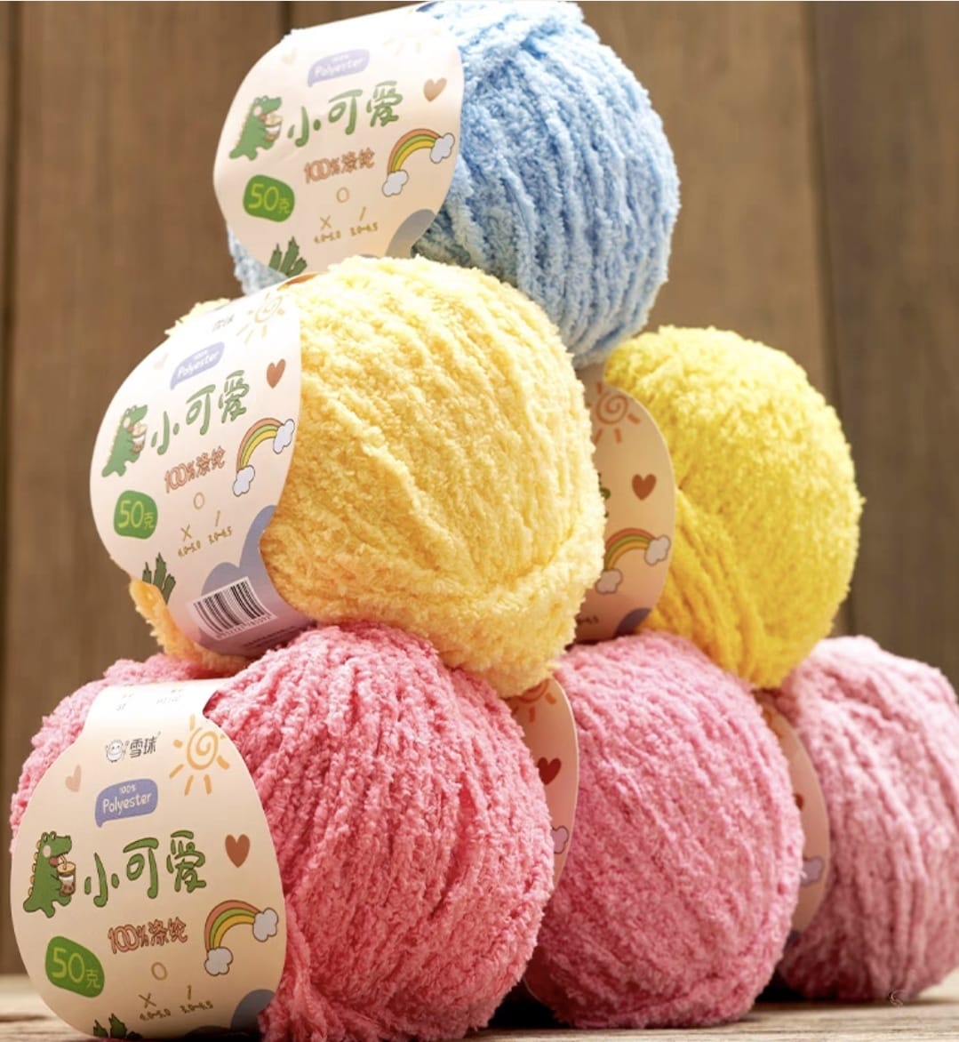 Towel Furry Yarn for crochet dolls DIY(50g)