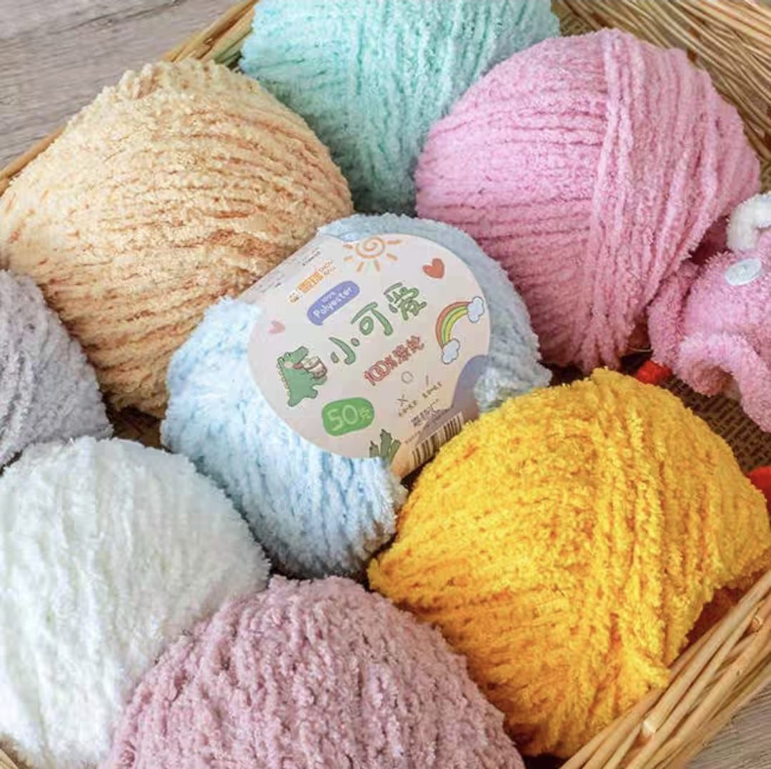 Towel Furry Yarn for crochet dolls DIY(50g)